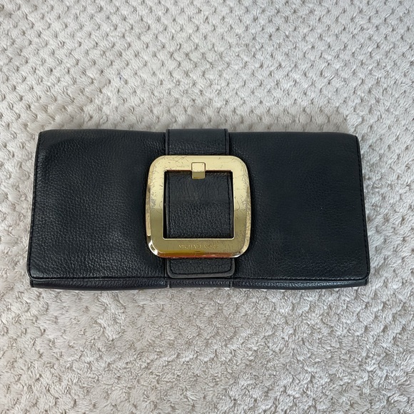 Michael Kors Black Leather Clutch - Picture 1 of 8